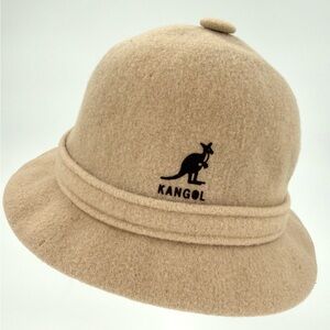 Vintage 90s KANGOL Wool Beige Grouser Bucket Safari Hat Men's Small England